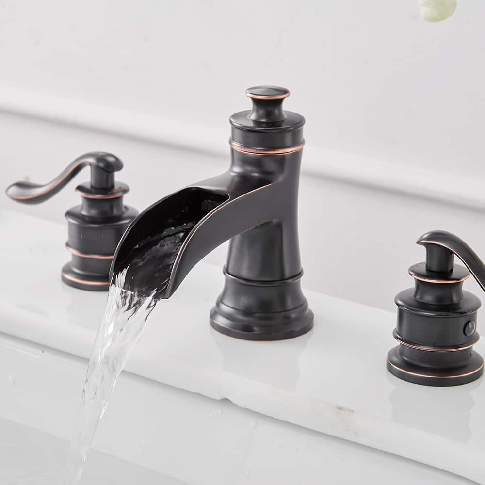 Widespread 3-hole Bathroom Faucet with Drain Assembly