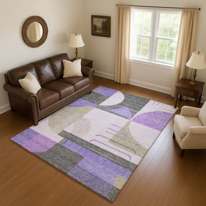 Premium Washable Super Soft Contemporary Mayfield Rug - Lavender - 3' x 5'