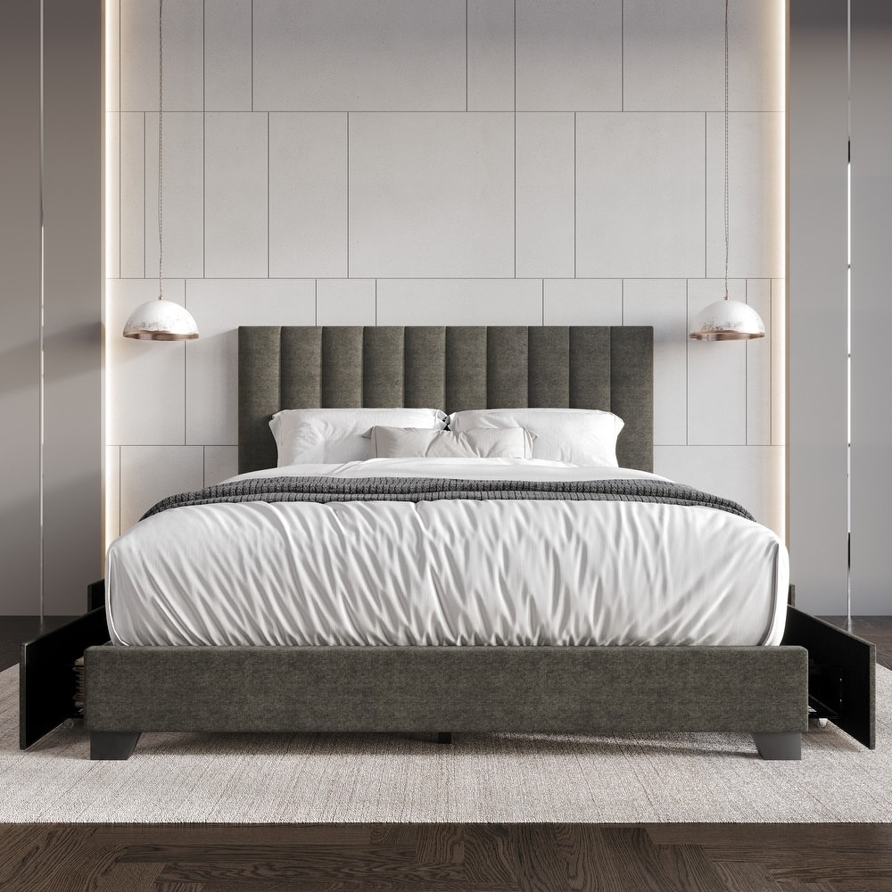 Clayfell Olean Upholstered Storage Platform Bed