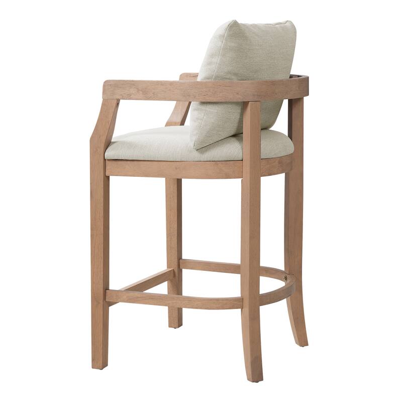 Christopher Knight Home - Rosdale Modern Upholstered Counter Height Bar Stool with Armrests, Padded Seat & Backrest, Set of 2