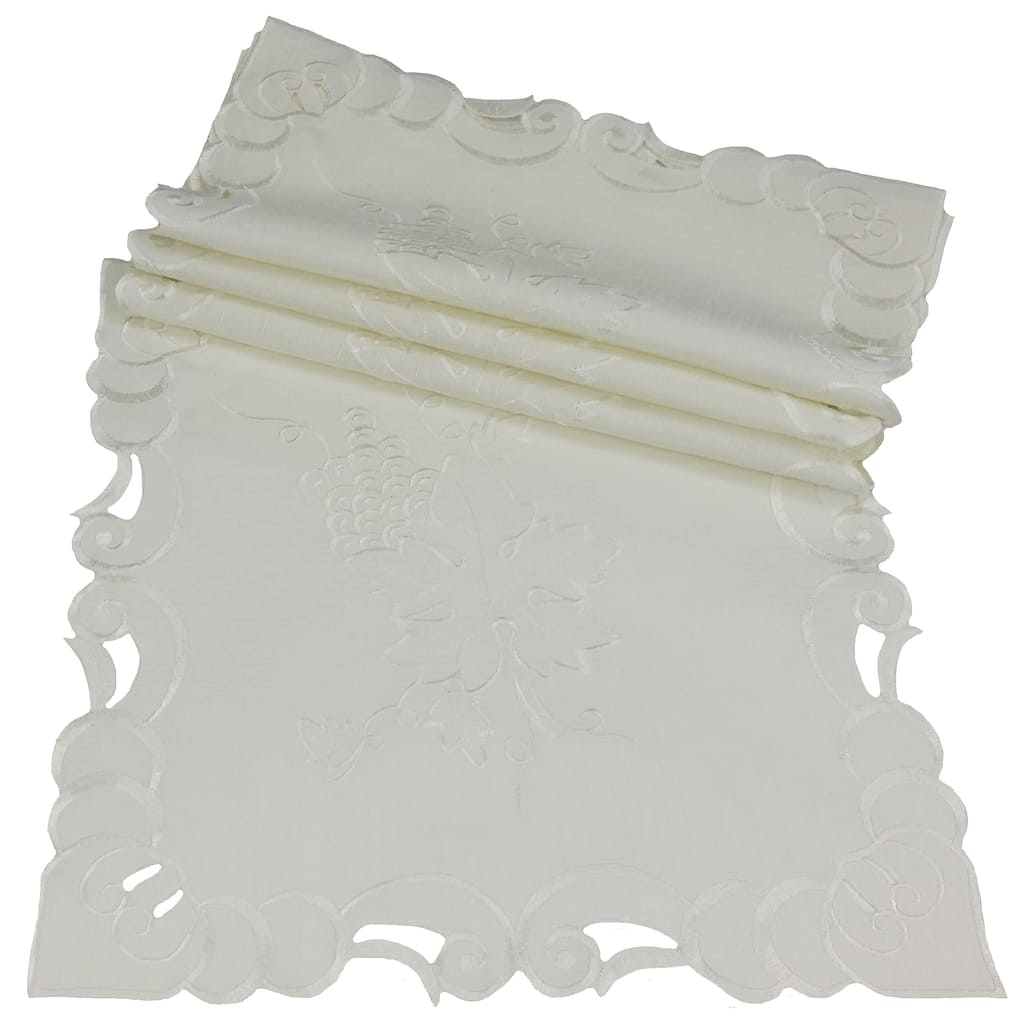 Embroidered Square Cutwork Doily 12X12-Doilies Set of 4