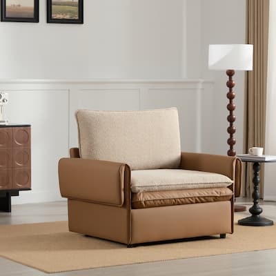 Modern Oversized Accent Chair with Dual-Sided, Upholstery Single Sofa Chair Lounge Chair with Armrest Options