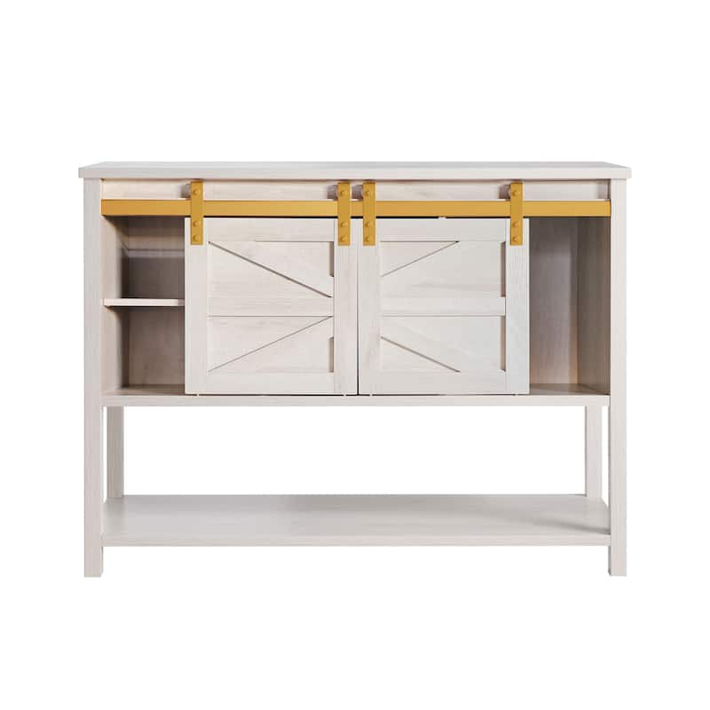DH BASIC Modern Farmhouse White Oak 47" 4-shelf Buffet by Denhour