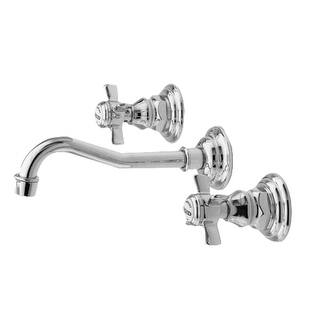Vintage Wall Mounted Vessel Sink Faucet With Double Cross