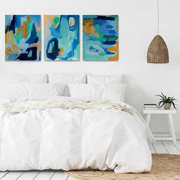 Canvas Triptych Painted Abstract Texture by Chelsea Hart - 3 Piece Art Set  - On Sale - Bed Bath & Beyond - 33302780