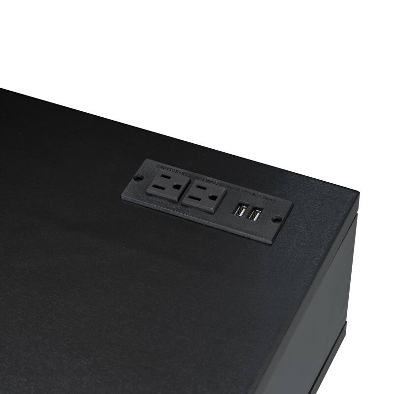 39" Makeup Vanity Set with Charging Plug USB Port and Stool, Black