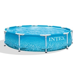 Intex 28206EH 10' x 30" Above Ground Steel Metal Frame Beachside Swimming Pool - 35.86