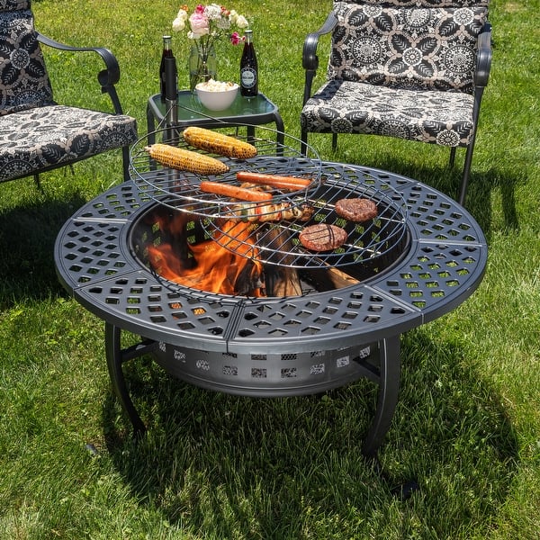 Pure Garden 33 in. Tile Fire Pit with Free Cover Pure Garden 33 in. Tile Fire Pit with Free Cover