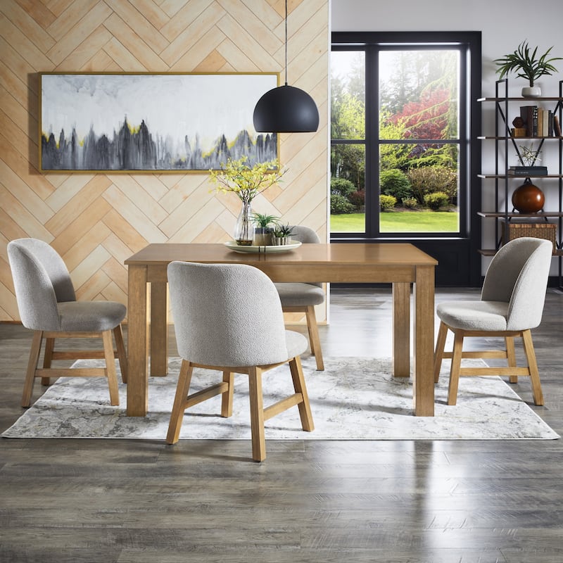 Harstad 60" Wood Finish Parson Dining Set by iNSPIRE Q Modern