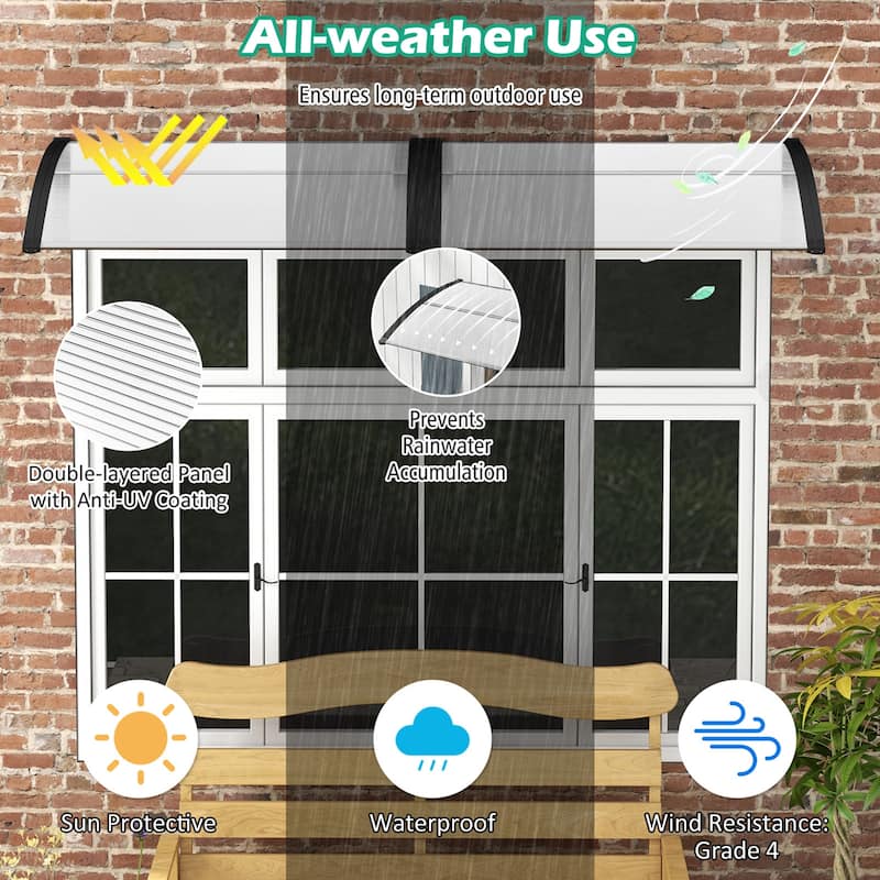 Costway 48" x 40" Window Outdoor Awning Door Canopy Exterior Awning - See Details