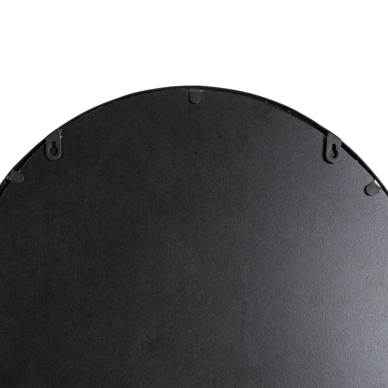 Glitzhome 23.62"D Black Metal/Glass Round or Arched Wall Hanging Mirror