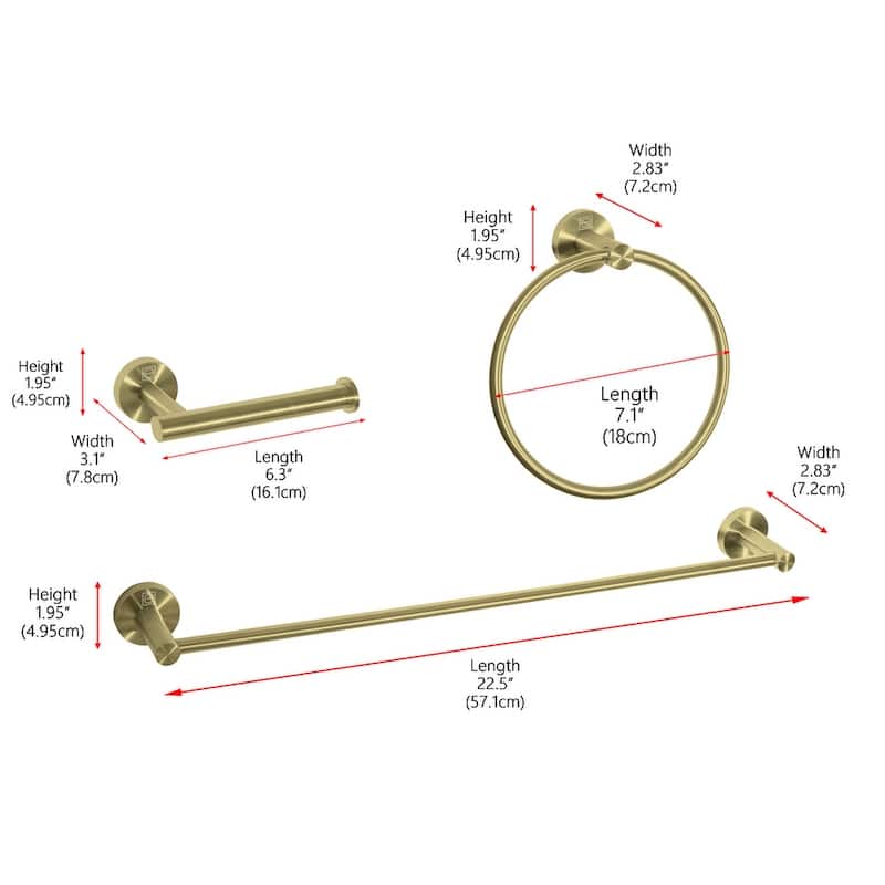 Indigo Home 3-Piece Bathroom Hardware Set