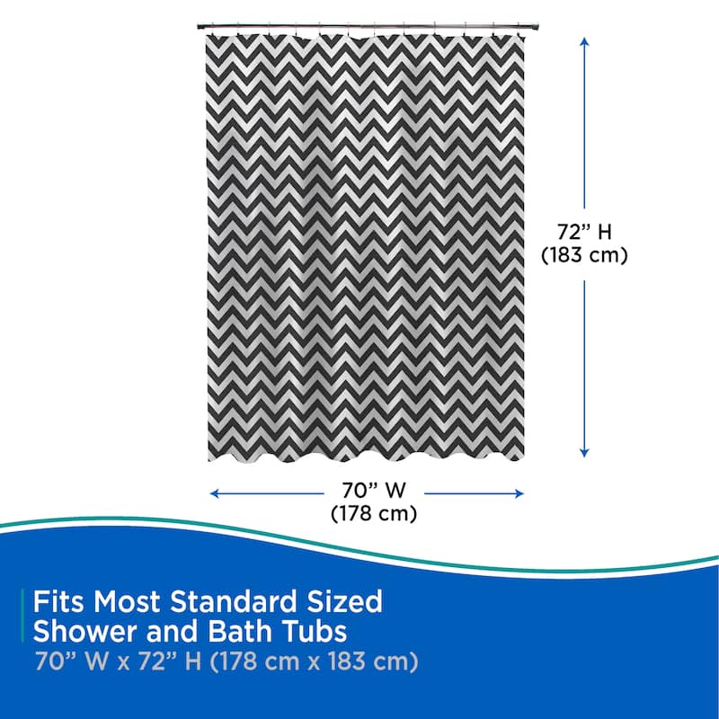 Kenney Medium Weight Decorative PEVA Shower Curtain Liner, 70" W x 72" H