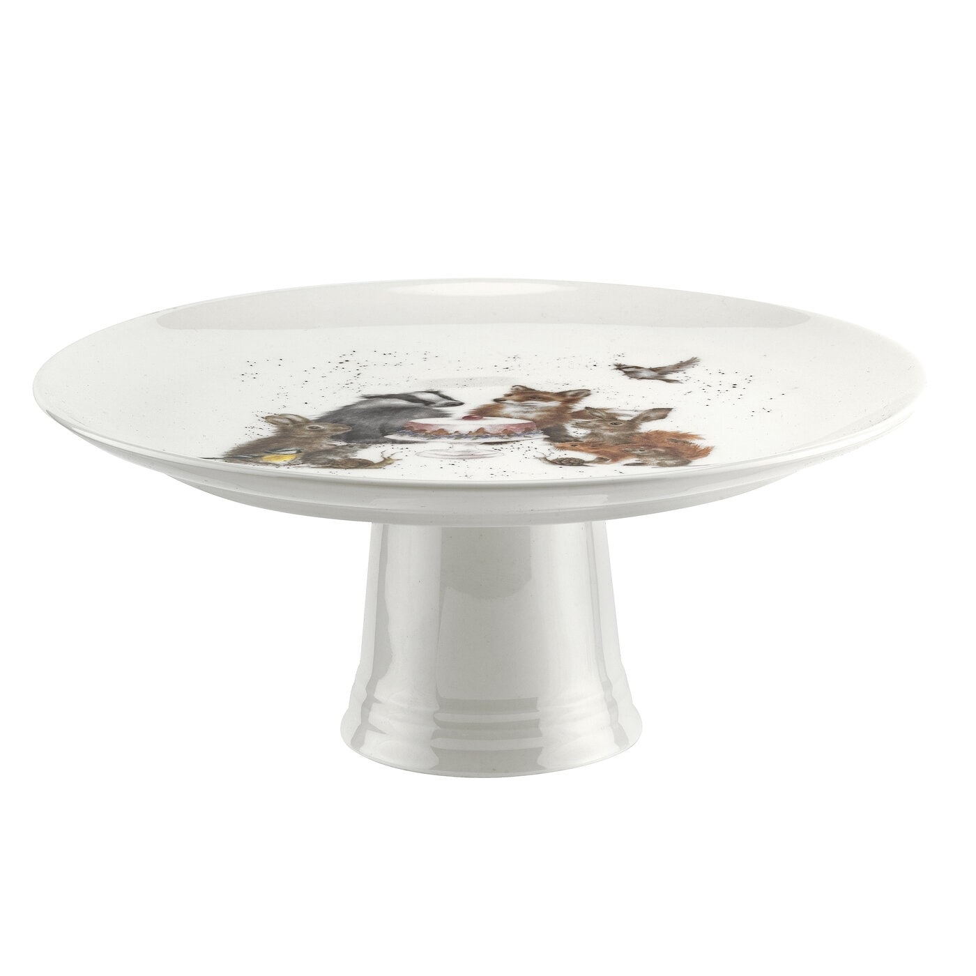 Wrendale Designs Footed Cake Plate Woodland Party White