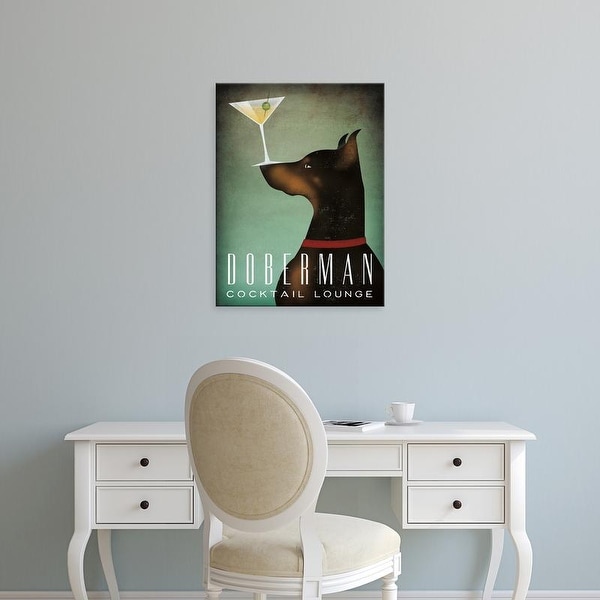 Easy Art Prints Ryan Fowler's 'Doberman Martini' Premium Canvas Art