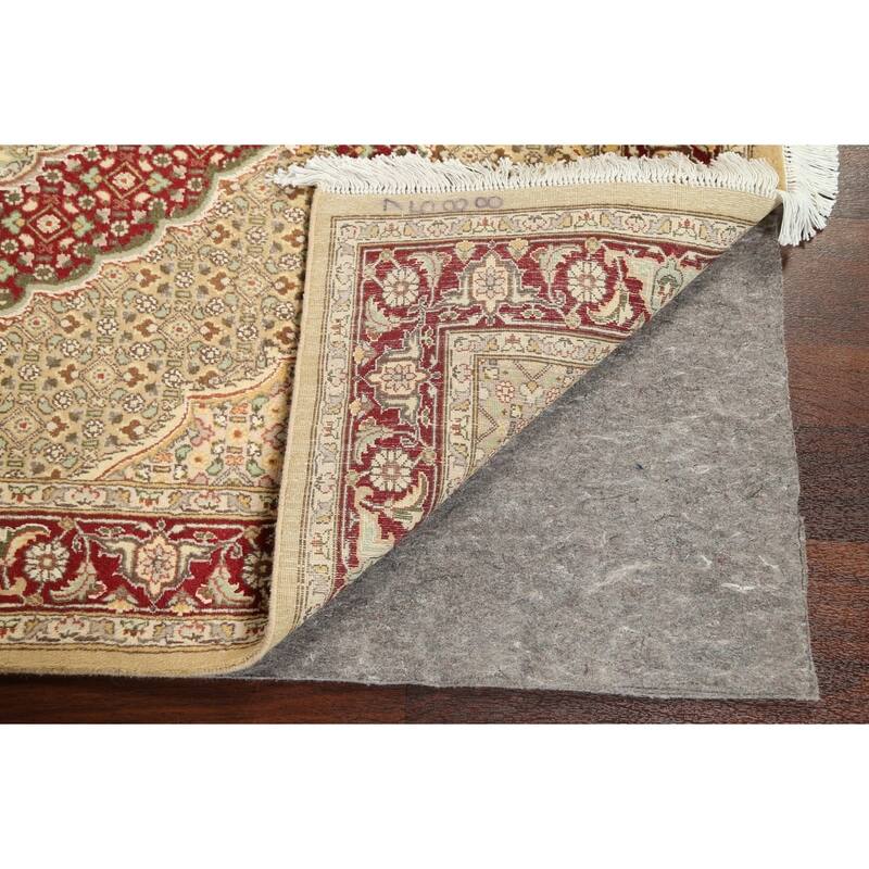 Wool/ Silk Vegetable Dye Tabriz Mahi Oriental Area Rug Hand-knotted - 4'0" x 6'4"