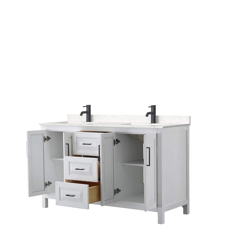 Daria 60 Inch Double Vanity, Cultured Marble Top