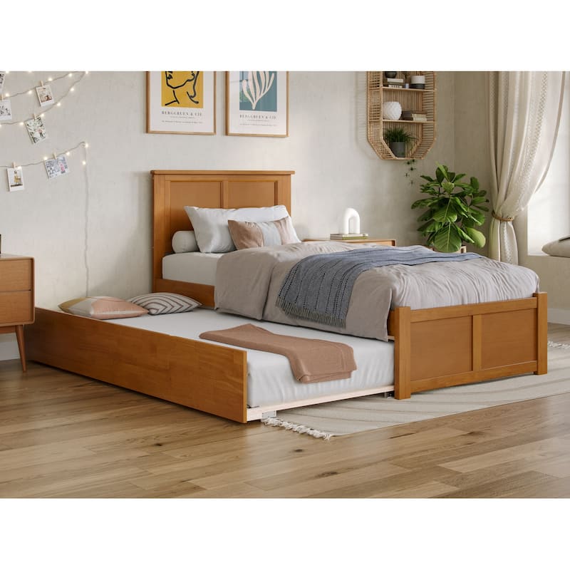 AFI Madison Platform Bed with Footboard & Twin XL Trundle