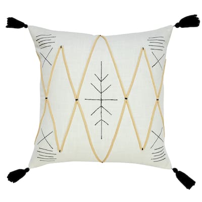 Sevita Bohemian Basics Textured Diamond Embroidered Throw Pillow