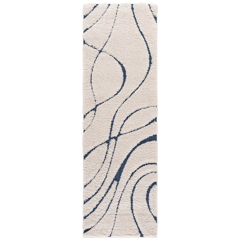 SAFAVIEH Florida Shag Staka Abstract Waves 1.2-inch Area Rug