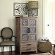 preview thumbnail 4 of 9, Farmhouse Wood and Metal 2-Drawer 2-Door Storage Cabinet - 4-Ft Tall