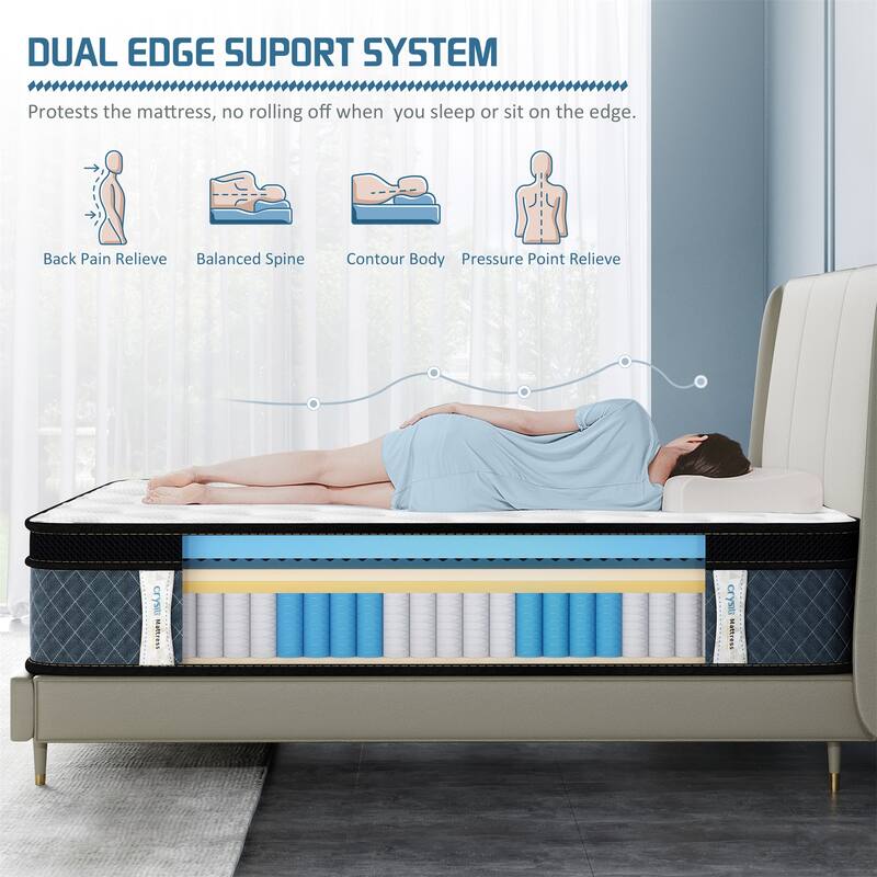 8" Cooling Medium Hybrid Memory Foam Mattress In a Box