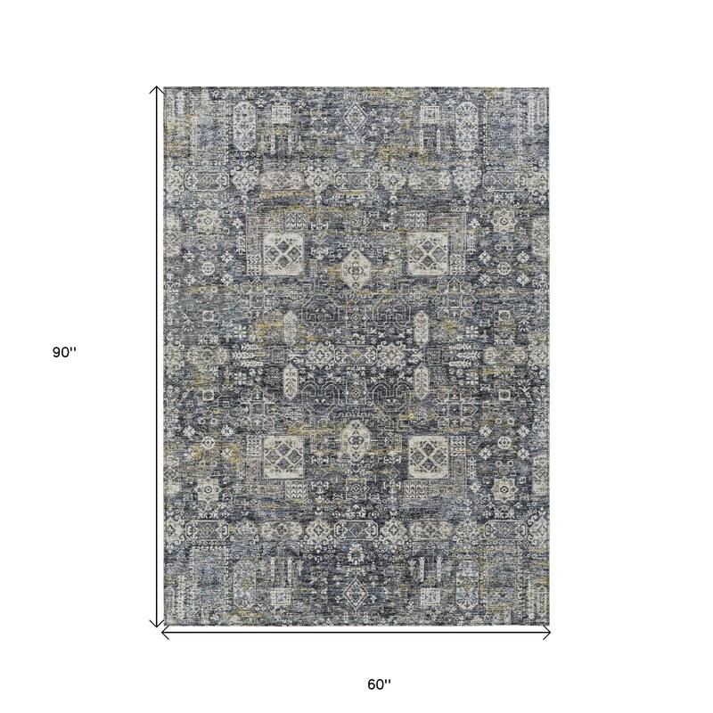 HomeRoots Oriental Transitional Rectangle Outdoor Rug