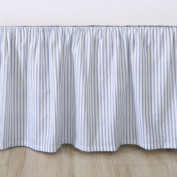 Laura Ashley LA Classics Ticking Stripe Blue Cotton Ruffled