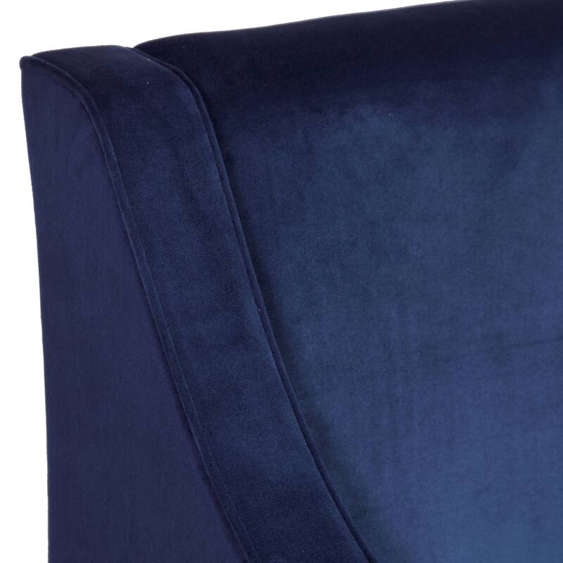 Porch & Den Lyric Navy Velvet Swoop Arm Accent Chair