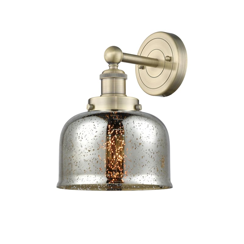 Innovations Lighting 616-1W-10-7-L Bell Sconce Bell 10" Tall Wall - Antique Brass / Silver Plated Mercury