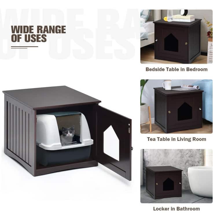 Stylish Cat House Nightstand with Magnetic Door for Easy Cleaning - 20" x 19.5" x 18.5" (L x W x H)