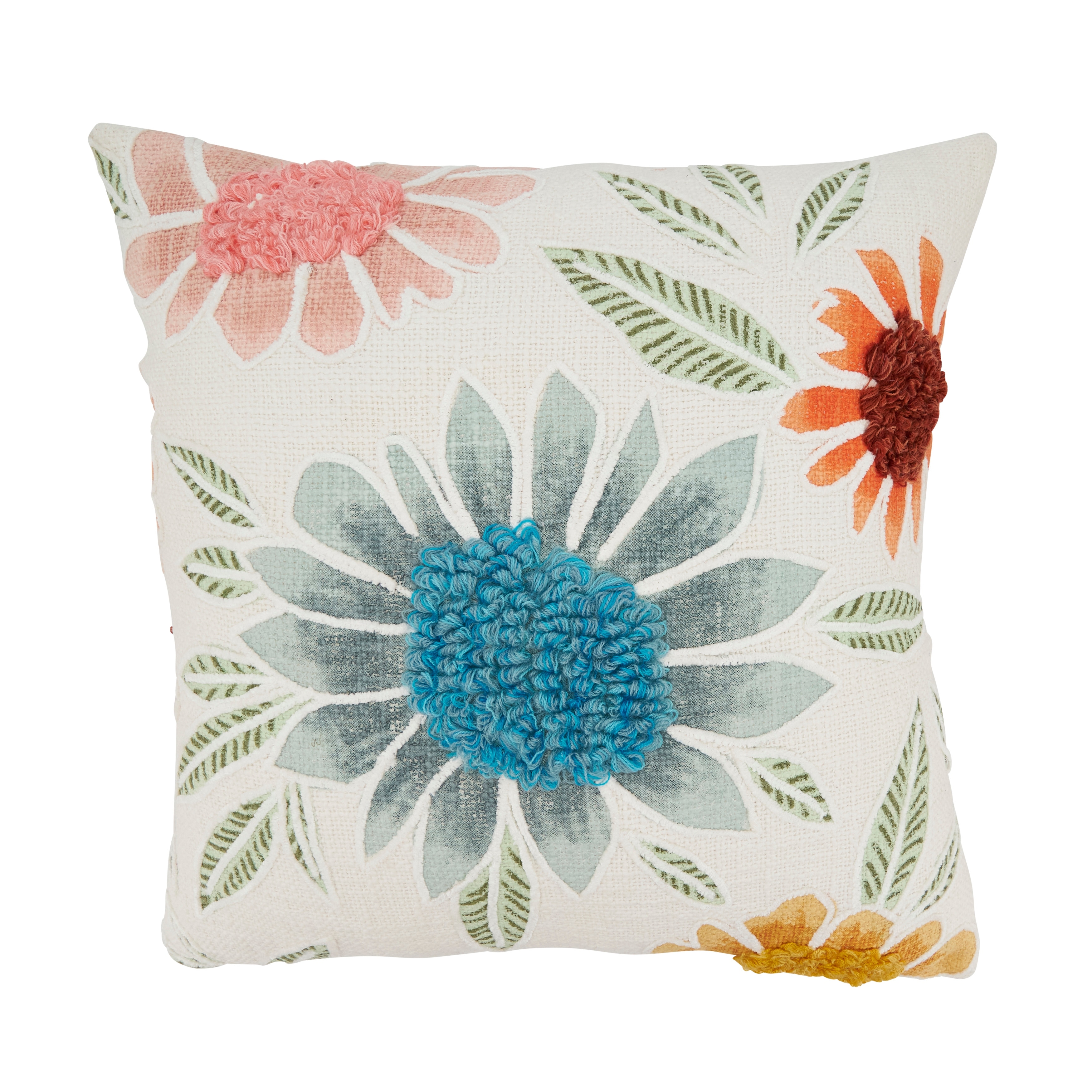 Elegant Embroidered Floral Pillow