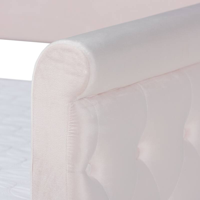 Full Size Daybed with Trundle - Velvet Upholstered Guest Bed, Modern Design, 80"L x 39"W