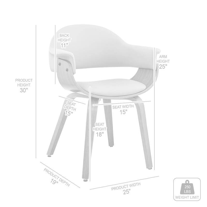 Adalyn Mid Century Modern Faux Leather and Wood Upholstered Dining Chair