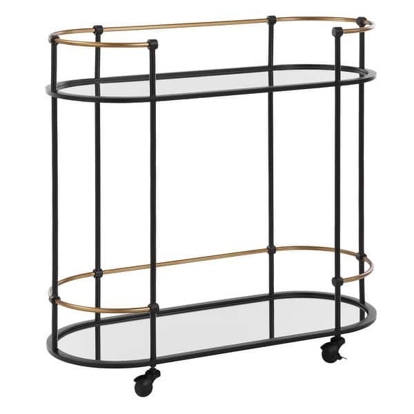 slide 2 of 7, Uttermost Andre Iron Bar Cart - 30.25" H x 32"W x 13.5"D