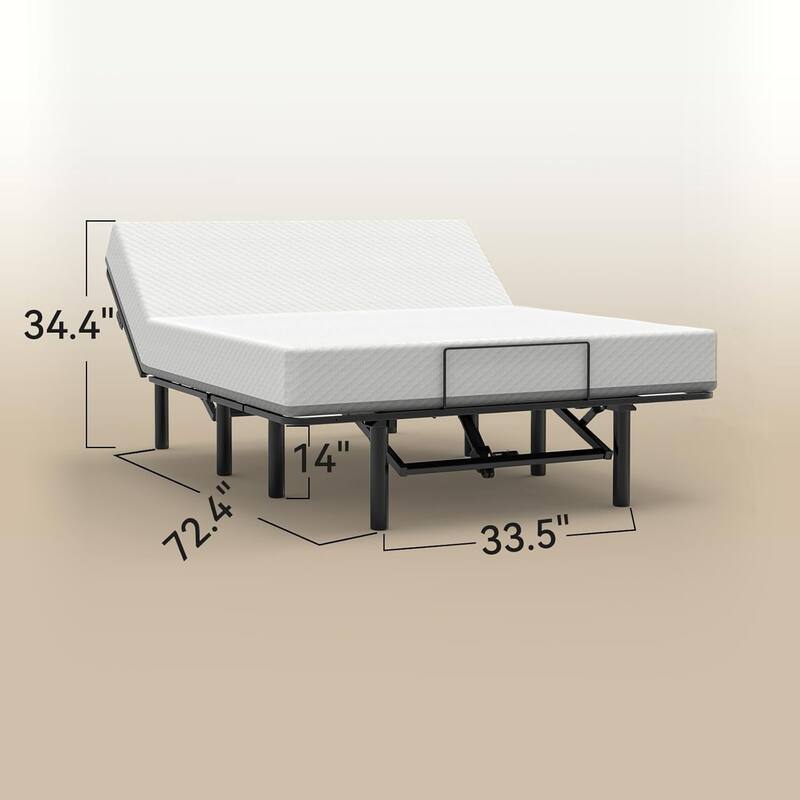 Adjustable Bed Base Frame Head and Foot Incline Quiet Motor Queen Size Zero Gravity, Remote Control with ZG and Memory Keys