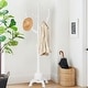 preview thumbnail 1 of 16, Tree-branch Rubberwood Freestanding Coat Rack with 8 Hooks - 24.5"W x 70.87"H White