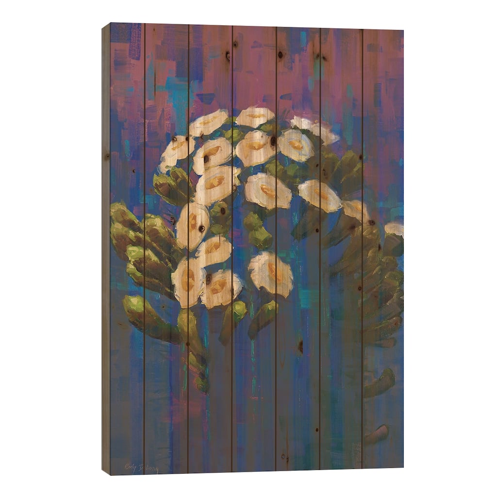 Saguaro In Blue Print On Wood by Cody DeLong - Multi-Color