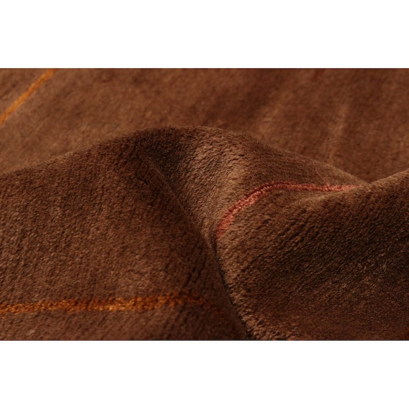 ECARPETGALLERY Hand-knotted Opulence Brown Viscose, Wool Rug - 11'6 x 14'2