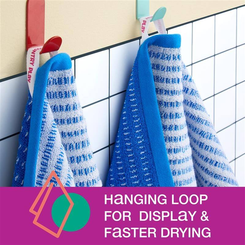 TOWN & COUNTRY PLAY 4-Piece Striped Reversible Terry Brights Hand Towel Set - 20"x30"