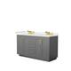 Option Dark Gray, Gold Trim, White Quartz Top