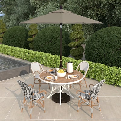 California Umbrella 7.5' Sun Master Patio Umbrella Bronze Aluminum Pole Fiberglass Ribs Crank Lift Tilting Olefin Royal Blue