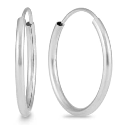 Marquee Jewels 14k White Gold 16-millimeter Hoop Earrings