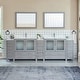 preview thumbnail 6 of 34, Vanity Art 108" Double Sink Bathroom Vanity Set 13 Dove-Tailed Drawers 3 Cabinets 2 Shelves Soft-Closing Doors with Free Mirror Grey