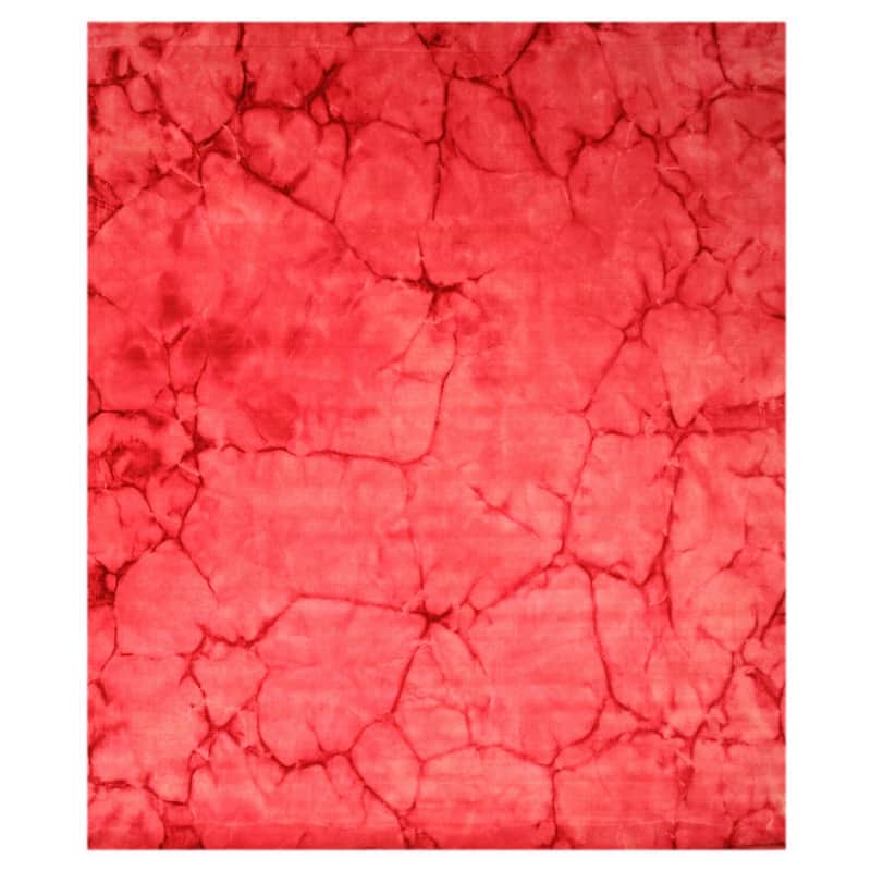 Handmade Pink Wool Dip-Dyed Rectangle Rug, 3' x 5', Contemporary Modern Home Accent - L