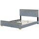 preview thumbnail 3 of 10, Queen Size Upholstered Platform Bed with Tufted Padded Headboard, Metal Wire Frame Accents, Sturdy Metal Legs