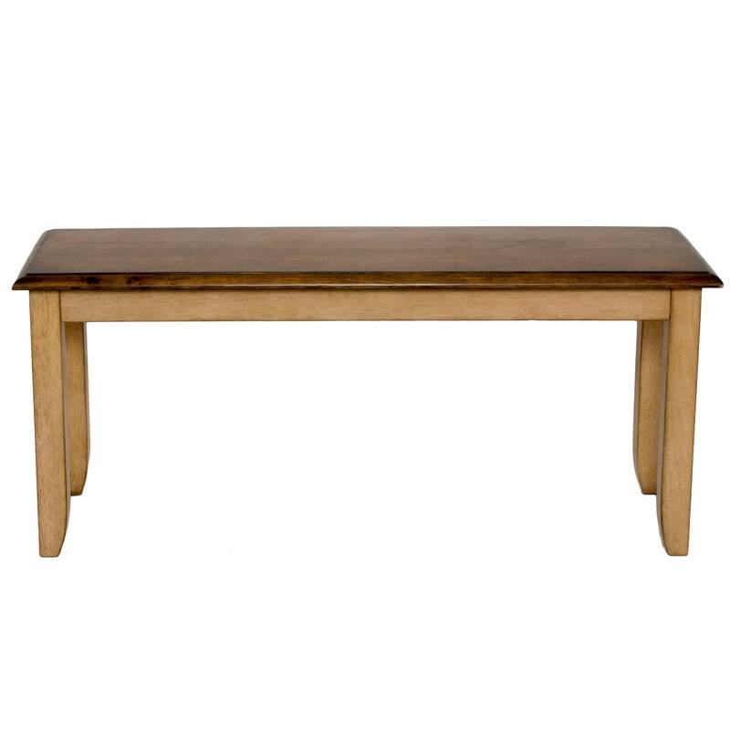 Rectangular Dining Set 6 Piece 60" Table with Bench - Seats 7 - Modern Farmhouse Style