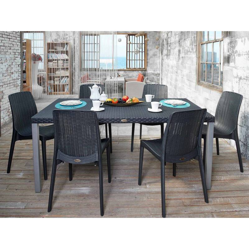 Rue Resin Stackable All-Weather Patio Dining Chairs, Set of 4
