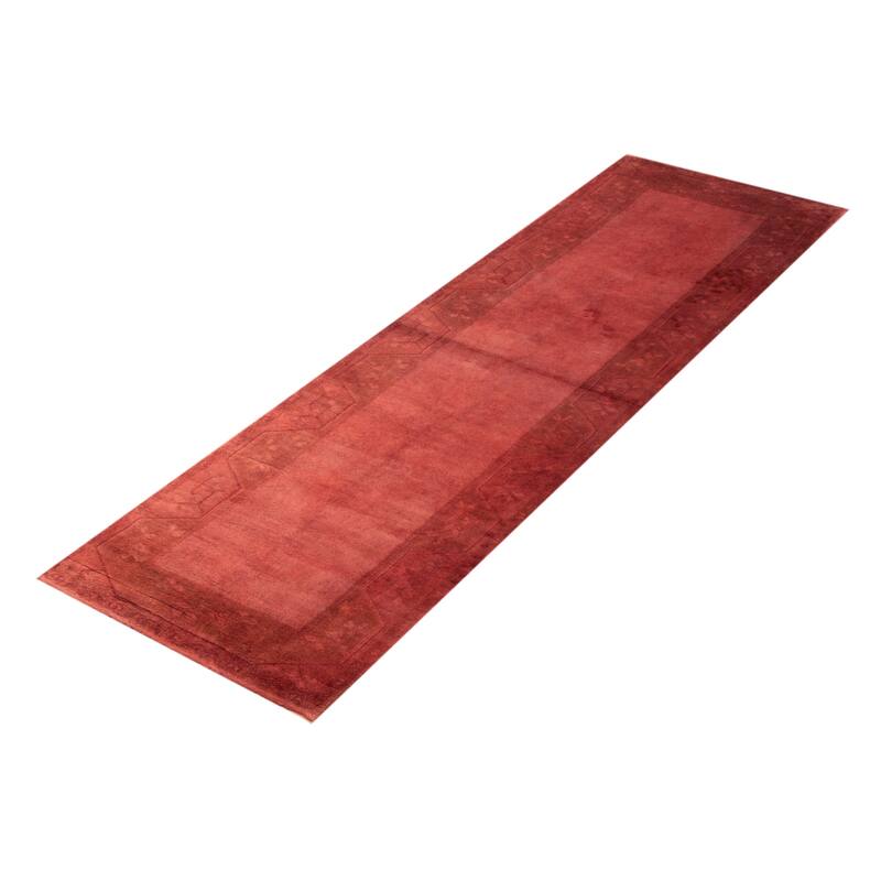 ECARPETGALLERY Hand-knotted Color Transition Pink Wool Rug - 2'8 x 8'11