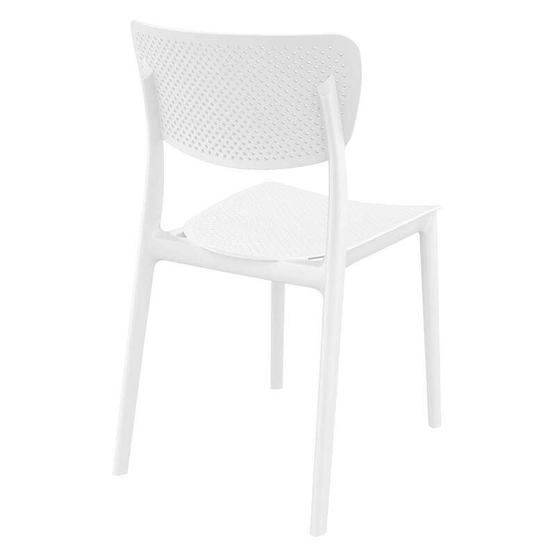 33" White Stackable Patio Dining Chair